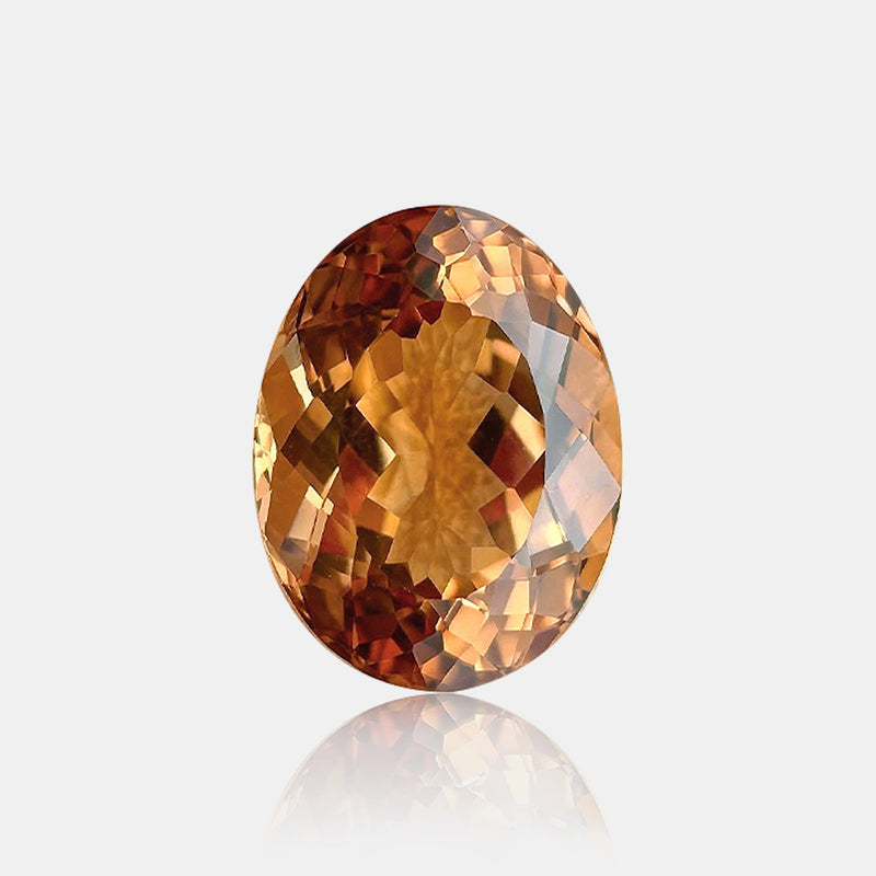 13.65 carat Natural champagne Imperial Topaz oval faceted loose gemstone | SARATTI