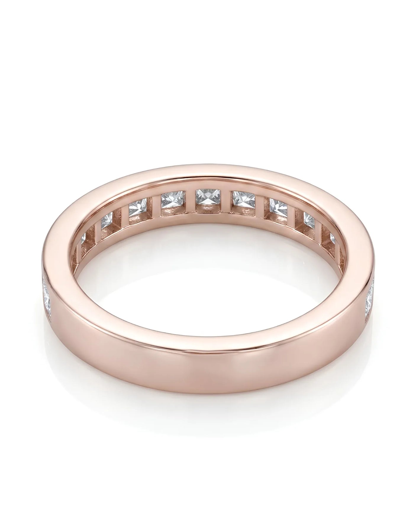 Princess Cut Diamond Wedding Band in Yellow Gold
