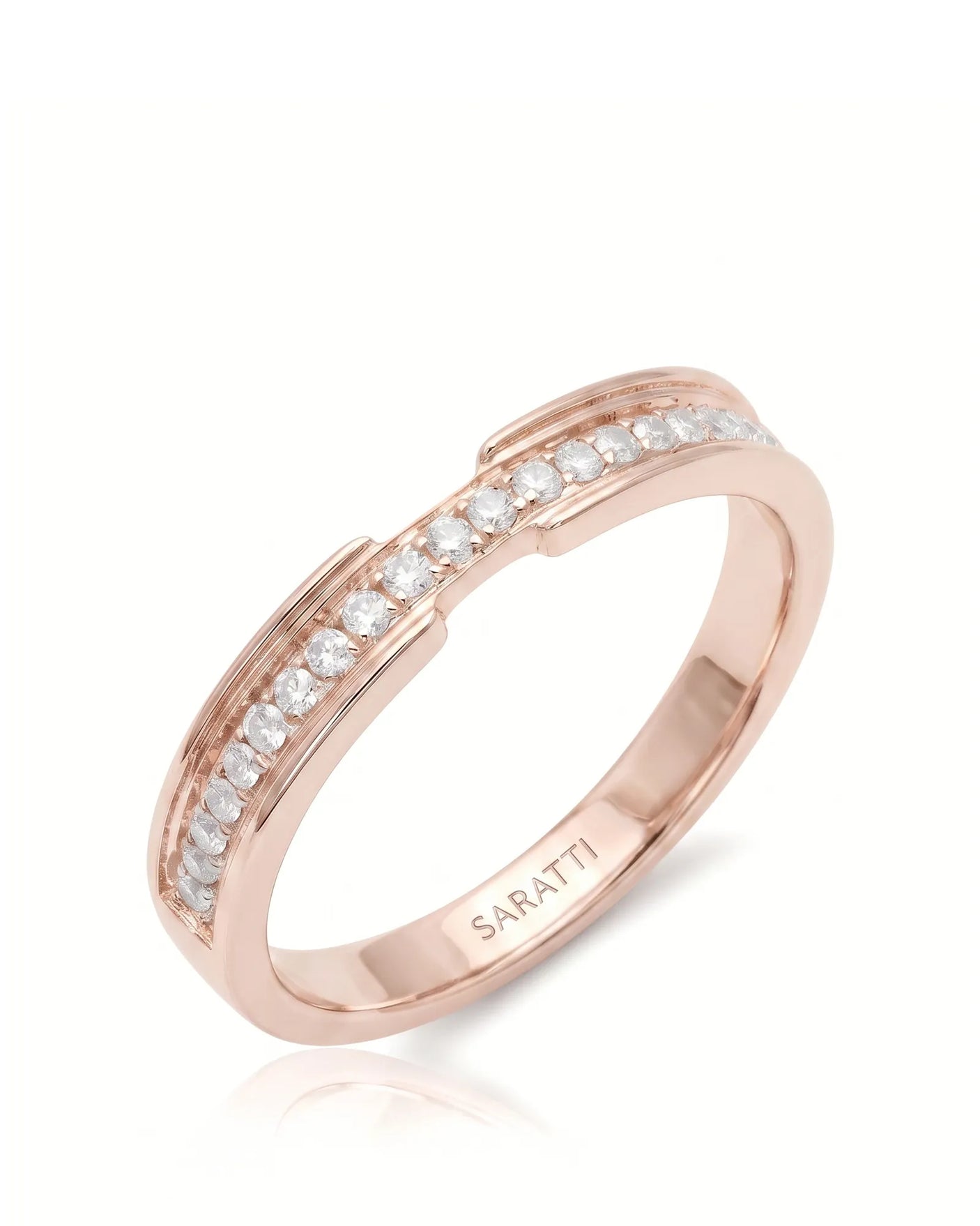 Round Diamond Wedding Band in White Gold