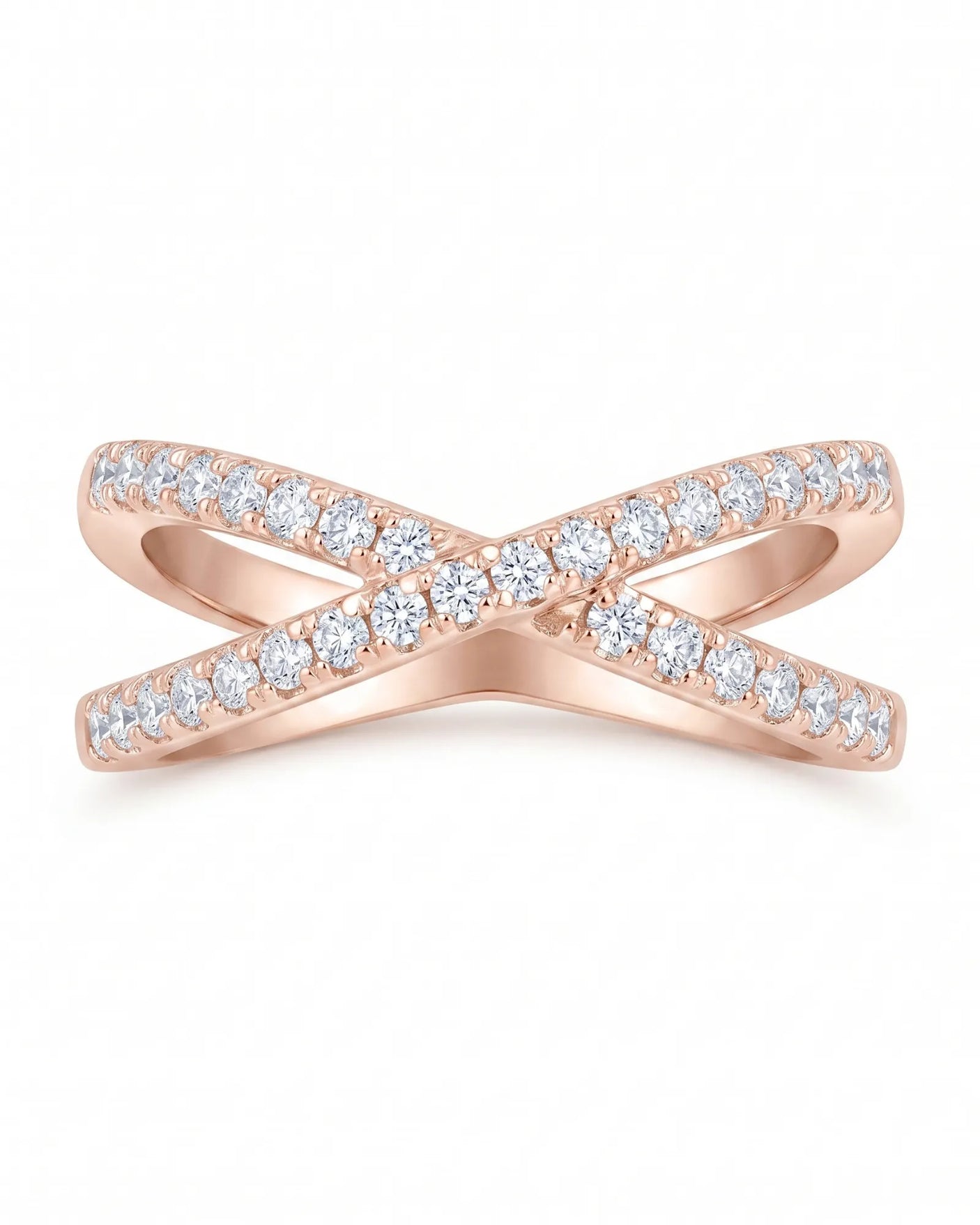 Criss Cross Wedding Band with Diamonds
