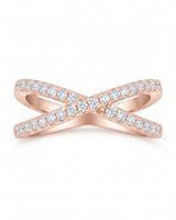 Criss Cross Wedding Band with Diamonds