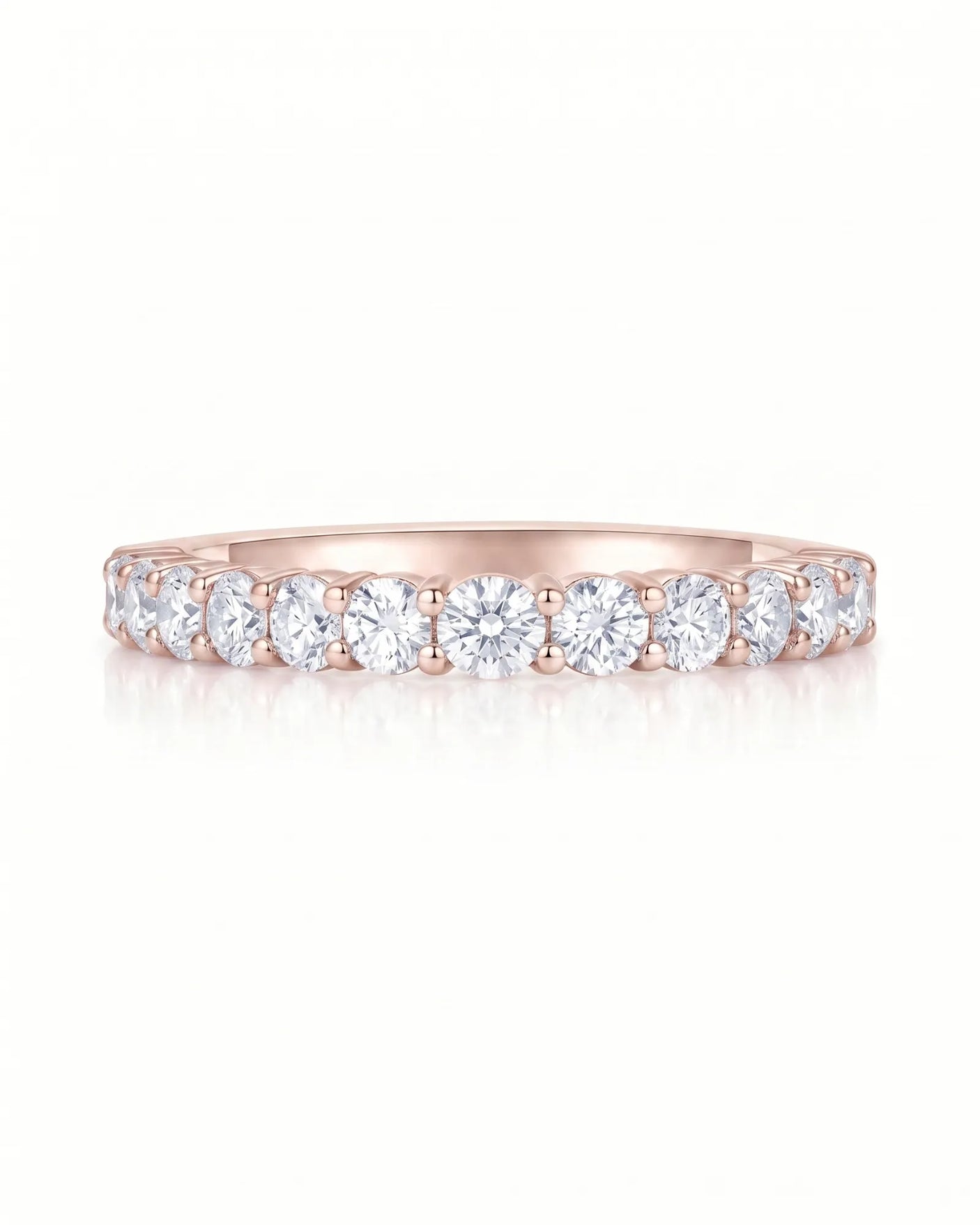 Round Diamond Half Eternity Band in White Gold