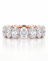 Thick Oval Diamond Wedding Bands 14 carats