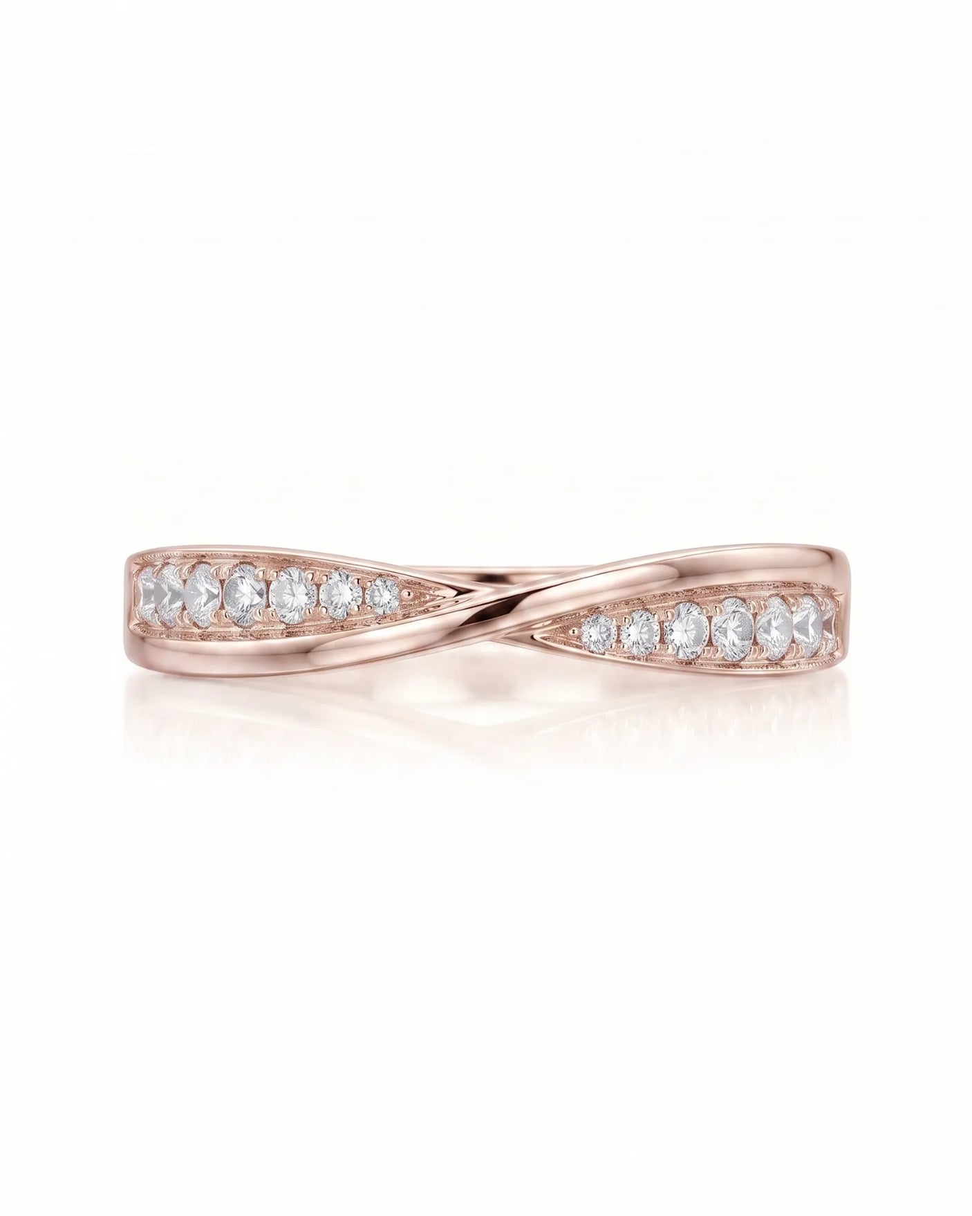 Twisted Shank Natural Diamond Eternity Wedding Band