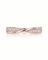 Twisted Shank Natural Diamond Eternity Wedding Band