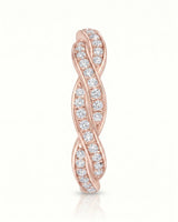 Twisted Shank Vintage Diamond Eternity Band in 18K White Gold — 18K Rose Gold — View 2