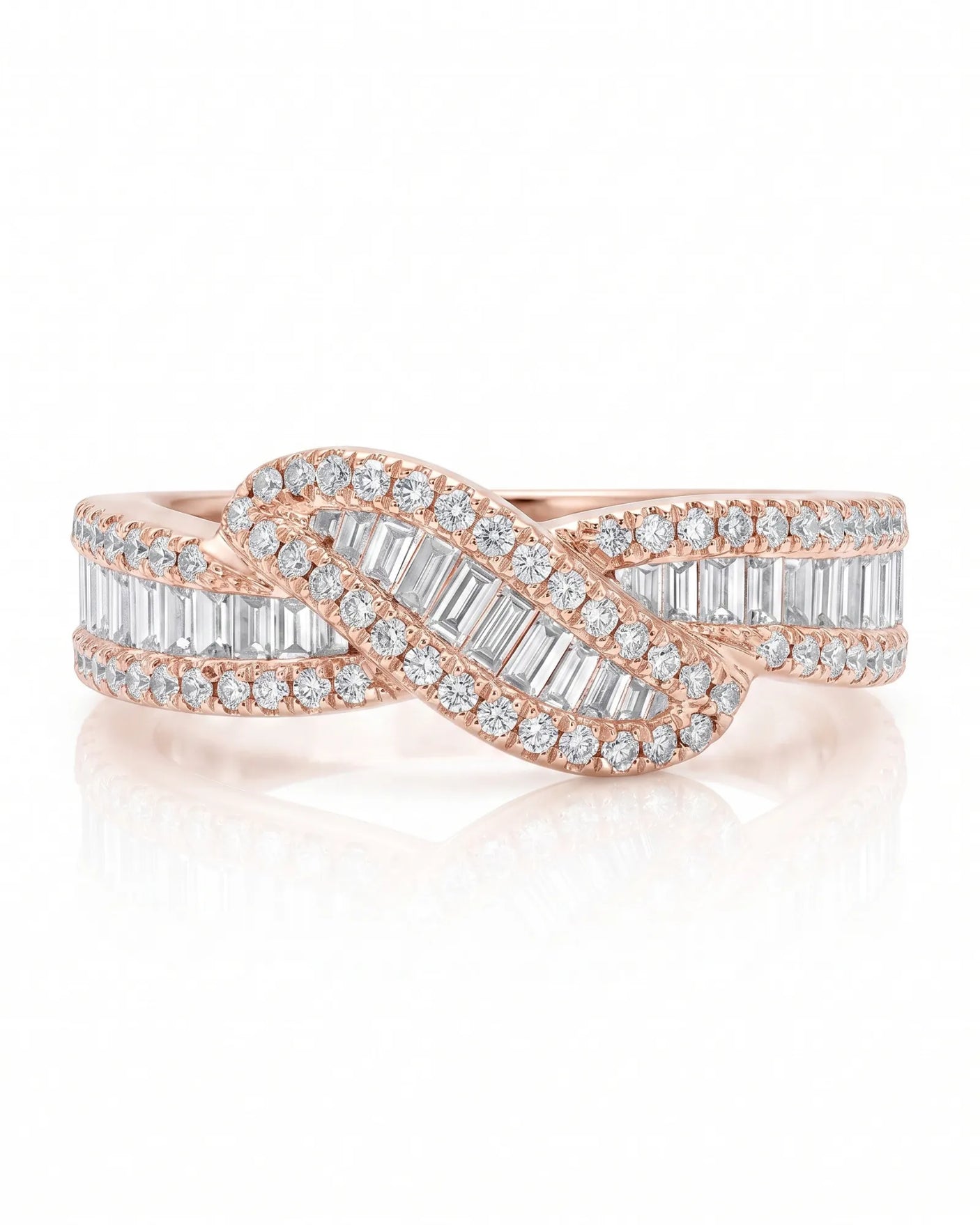 Baguette Eternity Band with Diamonds in White Gold