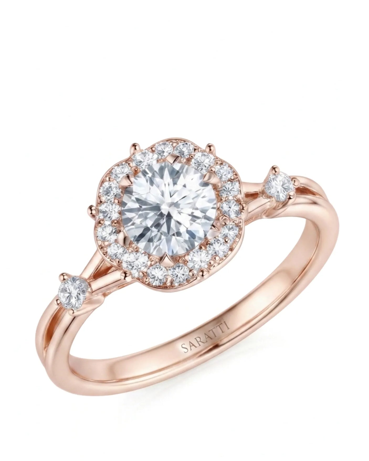 Emory – Eternal Presence Natural Round Diamond Halo Ring