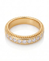 Two Tone Wedding Band Women's with Diamonds