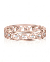 Art Nouveu Wedding Band with Diamonds Yellow Gold