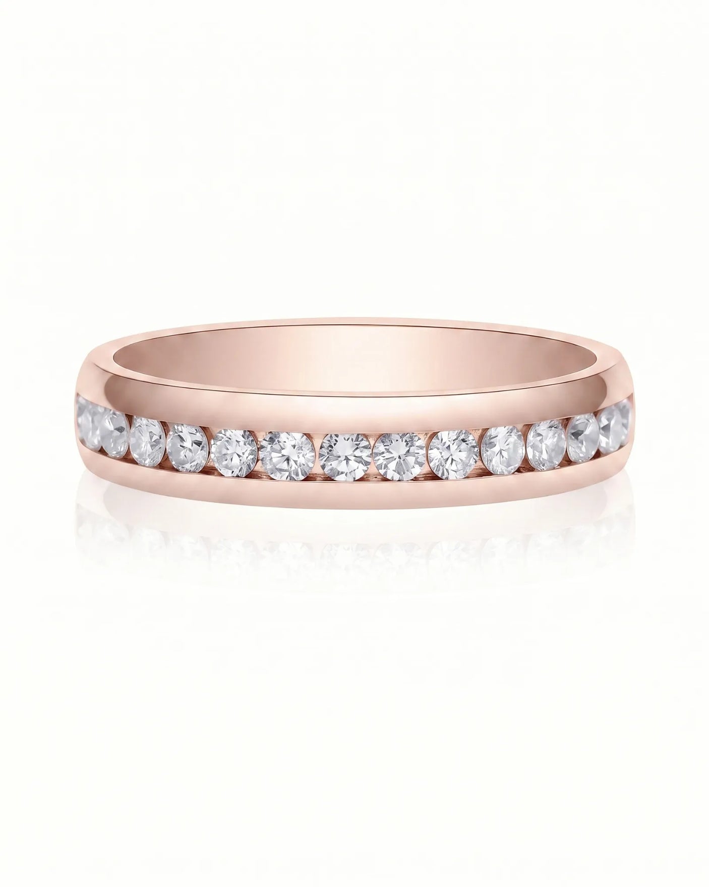 Channel Set Wedding Band in Yellow Gold