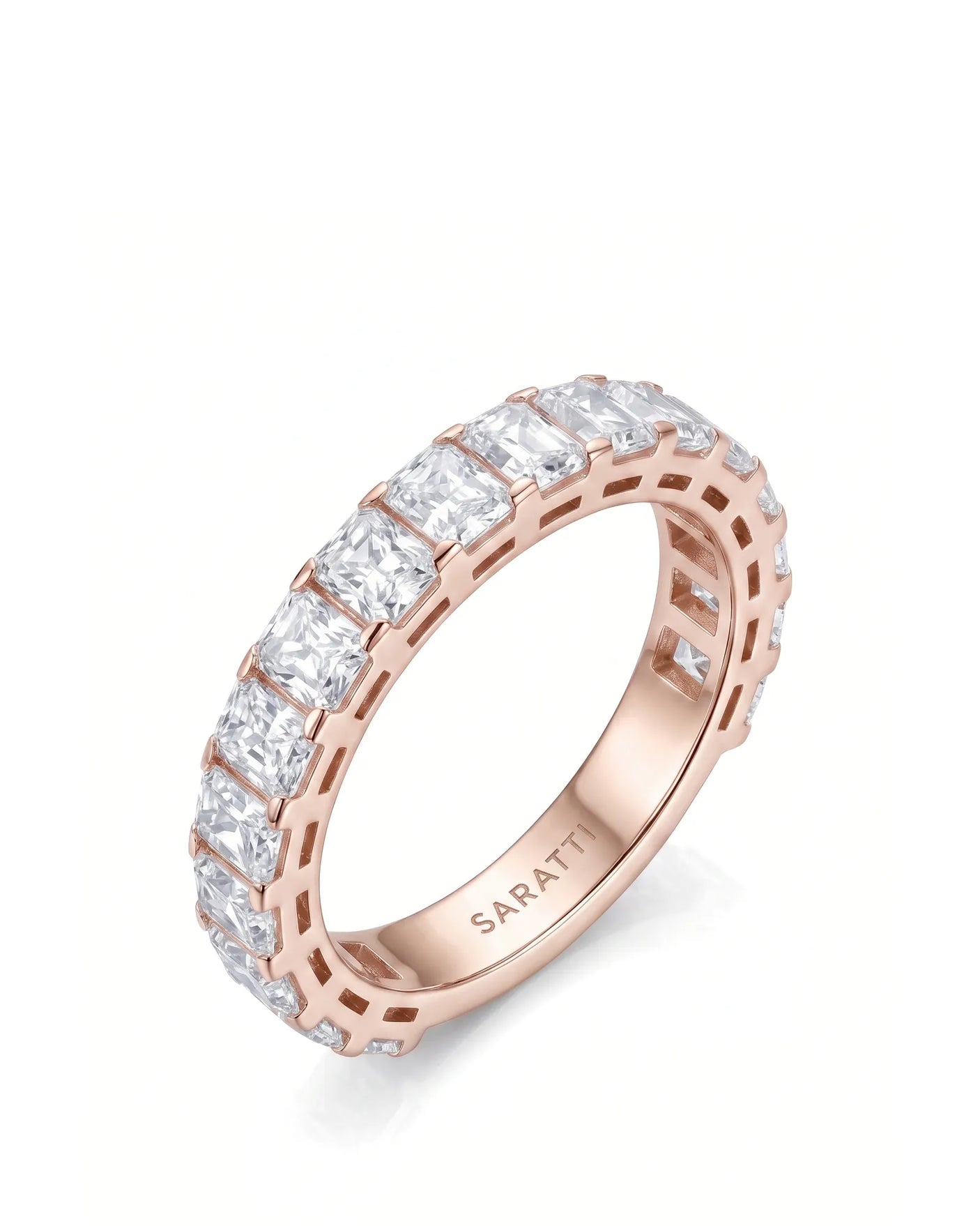 Radiant Cut Diamond Eternity Platinum Band