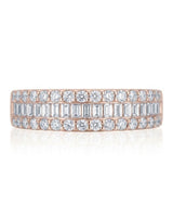 Rose Gold Eternity Band with Baguette and Round Diamonds