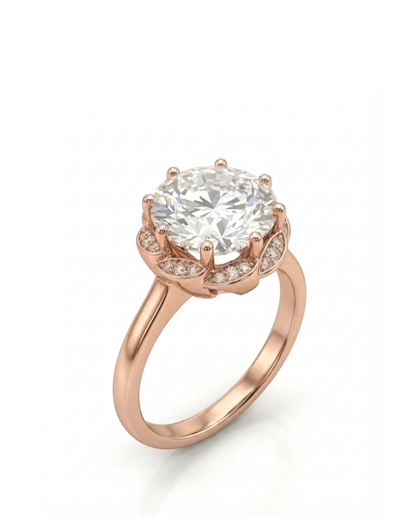 AYALA • 4 carat Moissanite Ring in White Gold with Halo
