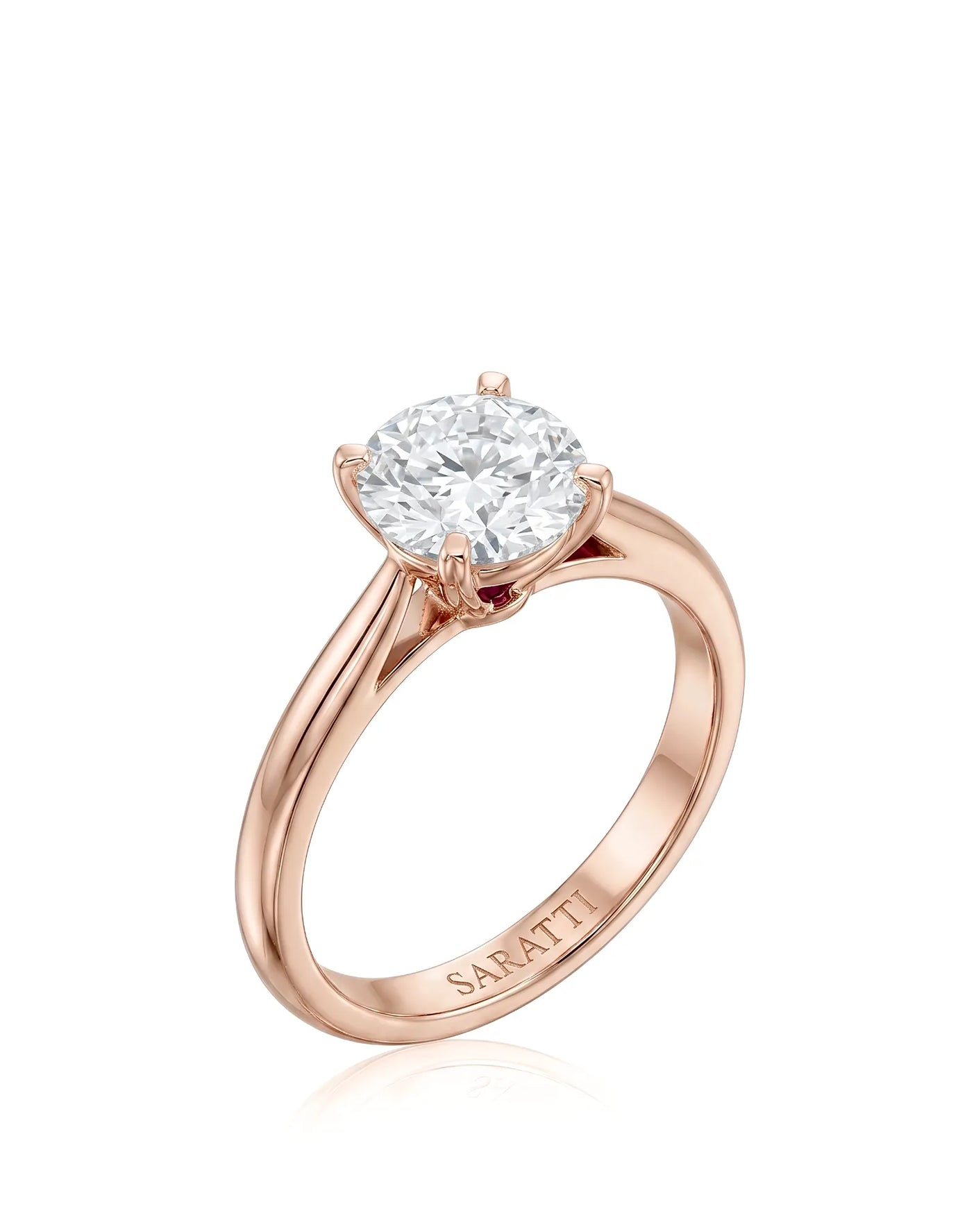 Fiore – Sparkly Bloom Natural Round Diamond Tulip Solitaire Ring