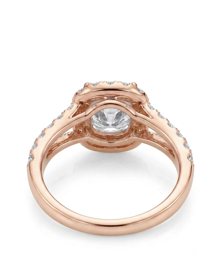 Erica • 2-carat Cushion Moissanite Ring in White Gold