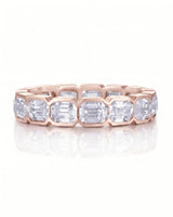 Emerald Cut Diamond Eternity Band in White Gold