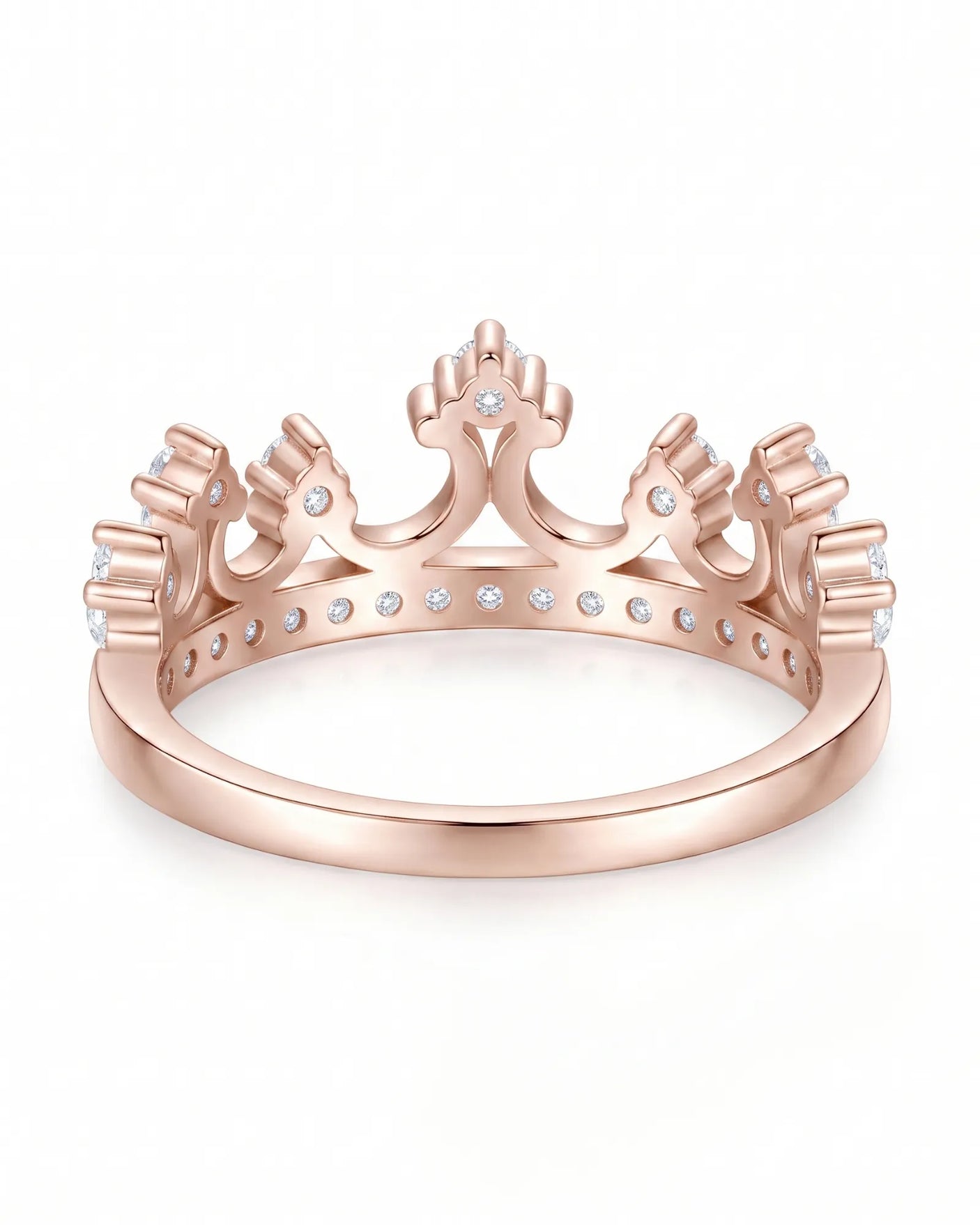 Tiara Wedding Band with Diamonds in White Gold