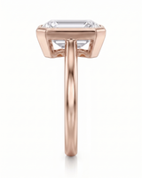 Natalia – Natural Emerald-Cut Diamond Bezel Ring