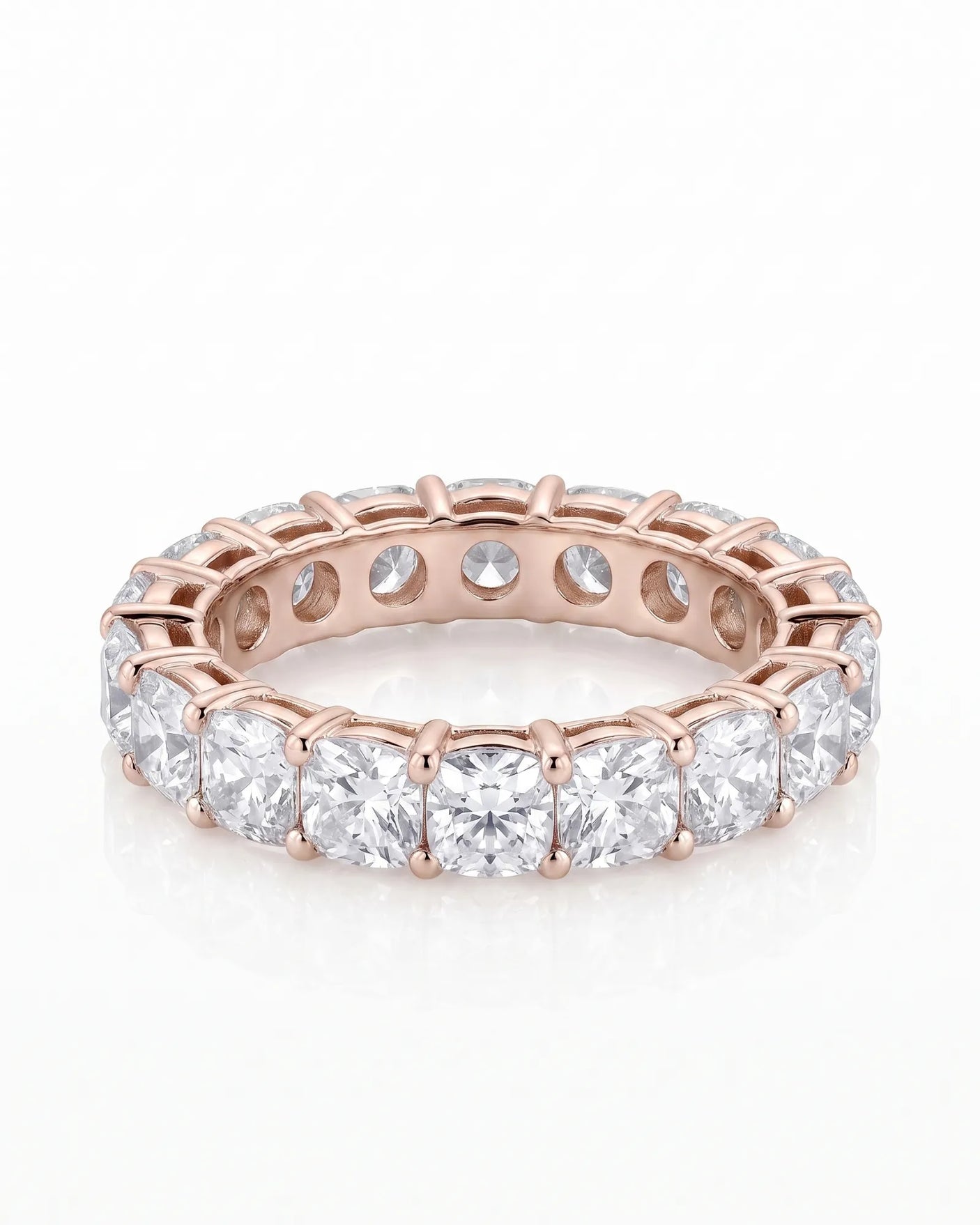 Cushion Diamond Eternity Band in White Gold