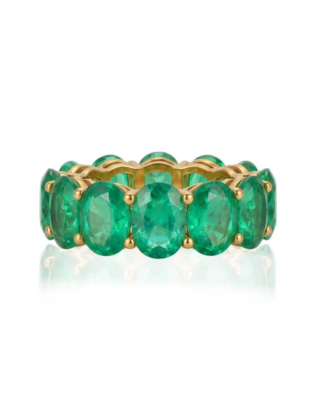 14.00 carat Colombian emerald statement band in 18K Yellow Gold | SARATTI