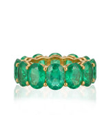 14.00 carat Colombian emerald statement band in 18K Yellow Gold | SARATTI