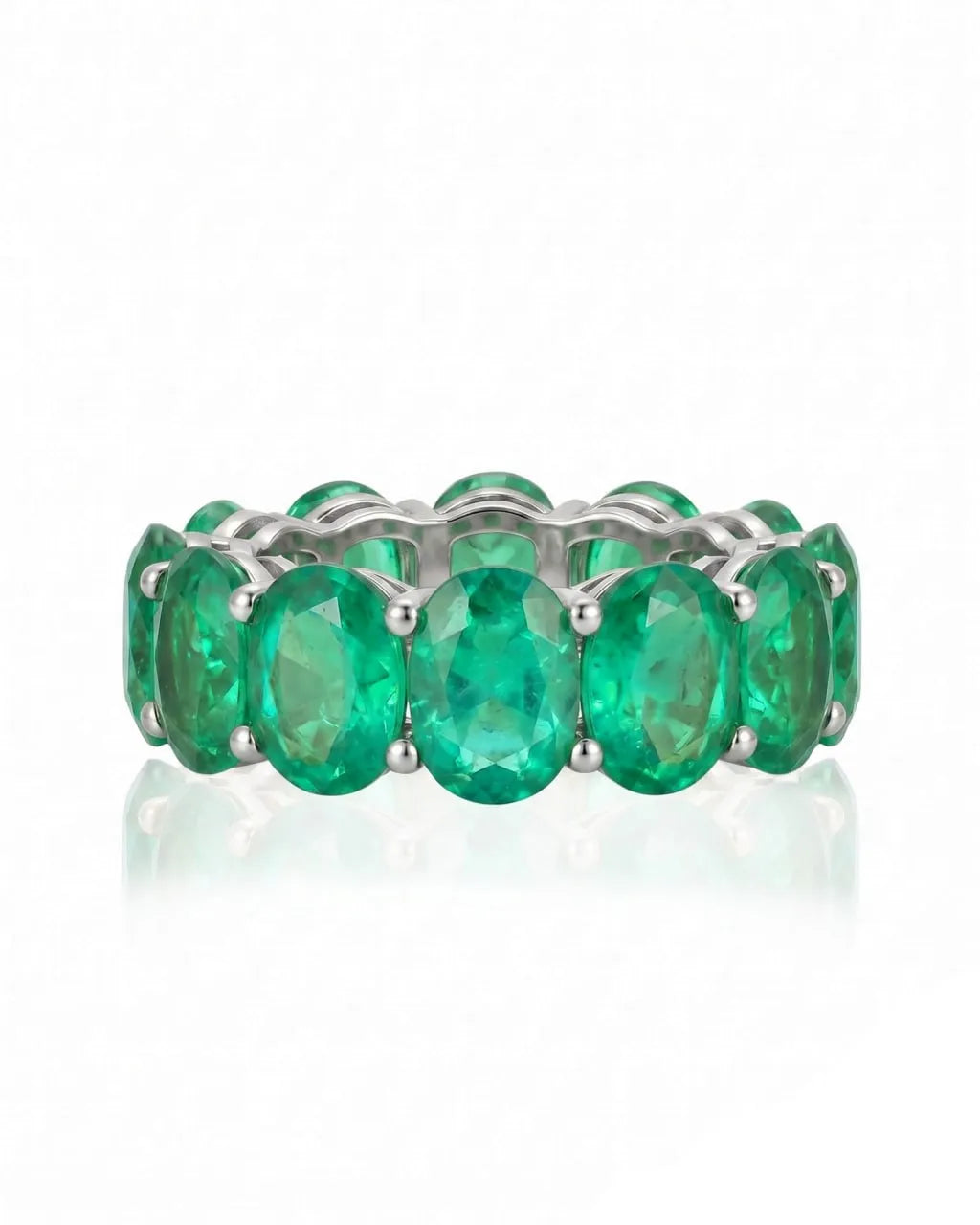 14.00 carat Colombian emerald statement band in Platinum | SARATTI