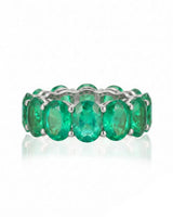 14.00 carat Colombian emerald statement band in Platinum | SARATTI