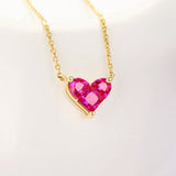 Heartfelt Whisper Ruby Heart Pendant in 14K Gold