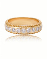 Two Tone Wedding Band Women's with Diamonds