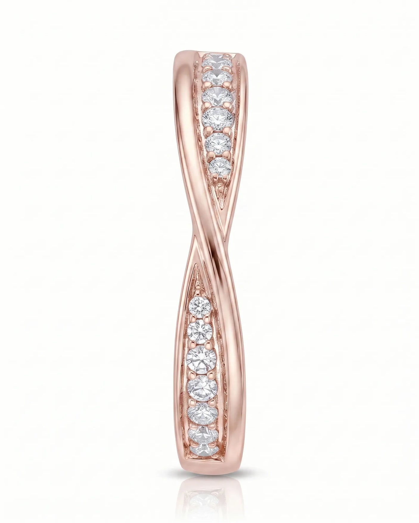 Twisted Shank Natural Diamond Eternity Wedding Band