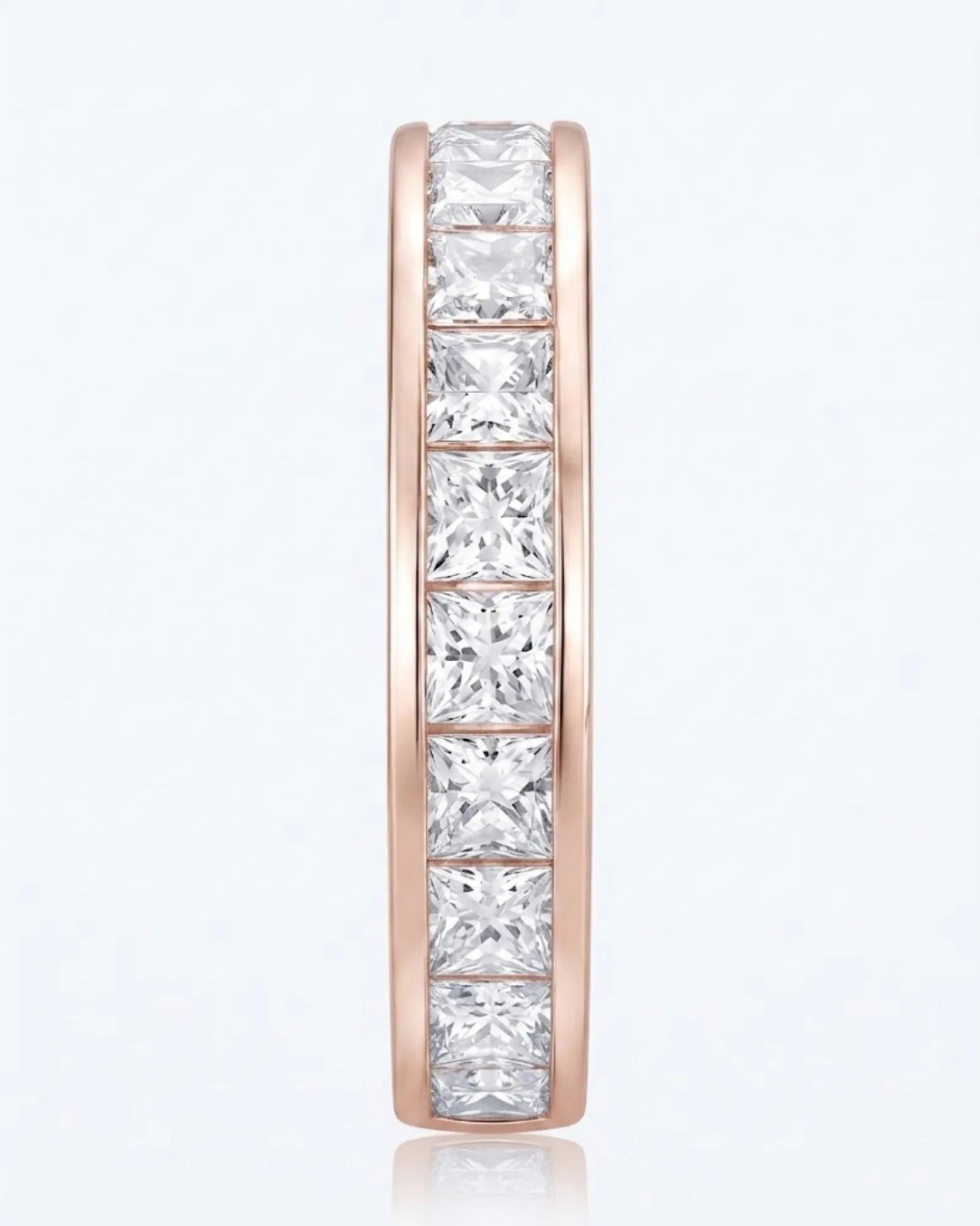 Princess Cut Diamond Wedding Band in Yellow Gold