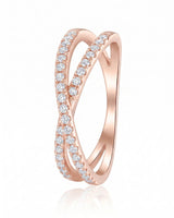 Criss Cross Wedding Band with Diamonds