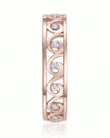 Art Nouveu Wedding Band with Diamonds Yellow Gold