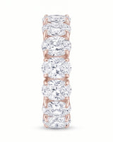 Thick Oval Diamond Wedding Bands 14 carats