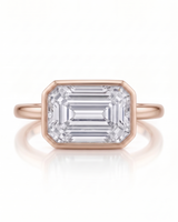 Natalia – Natural Emerald-Cut Diamond Bezel Ring