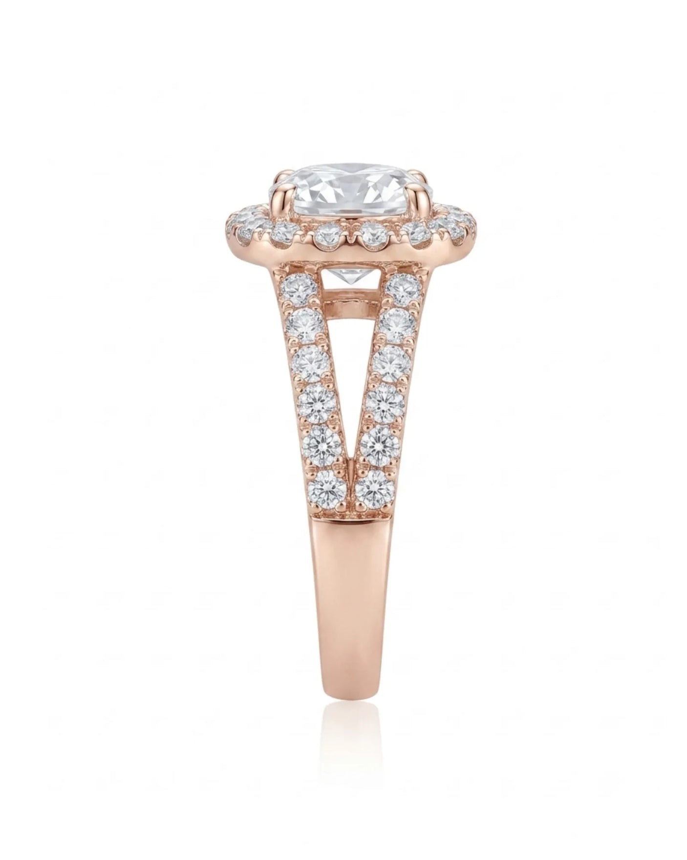 Erica • 2-carat Cushion Moissanite Ring in White Gold