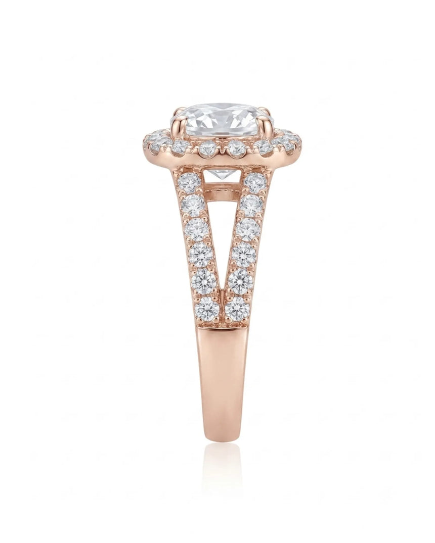 Erica • 2-carat Cushion Moissanite Ring in White Gold