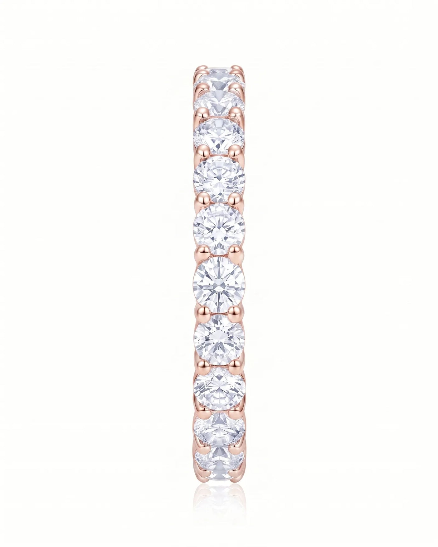 Round Diamond Half Eternity Band in White Gold