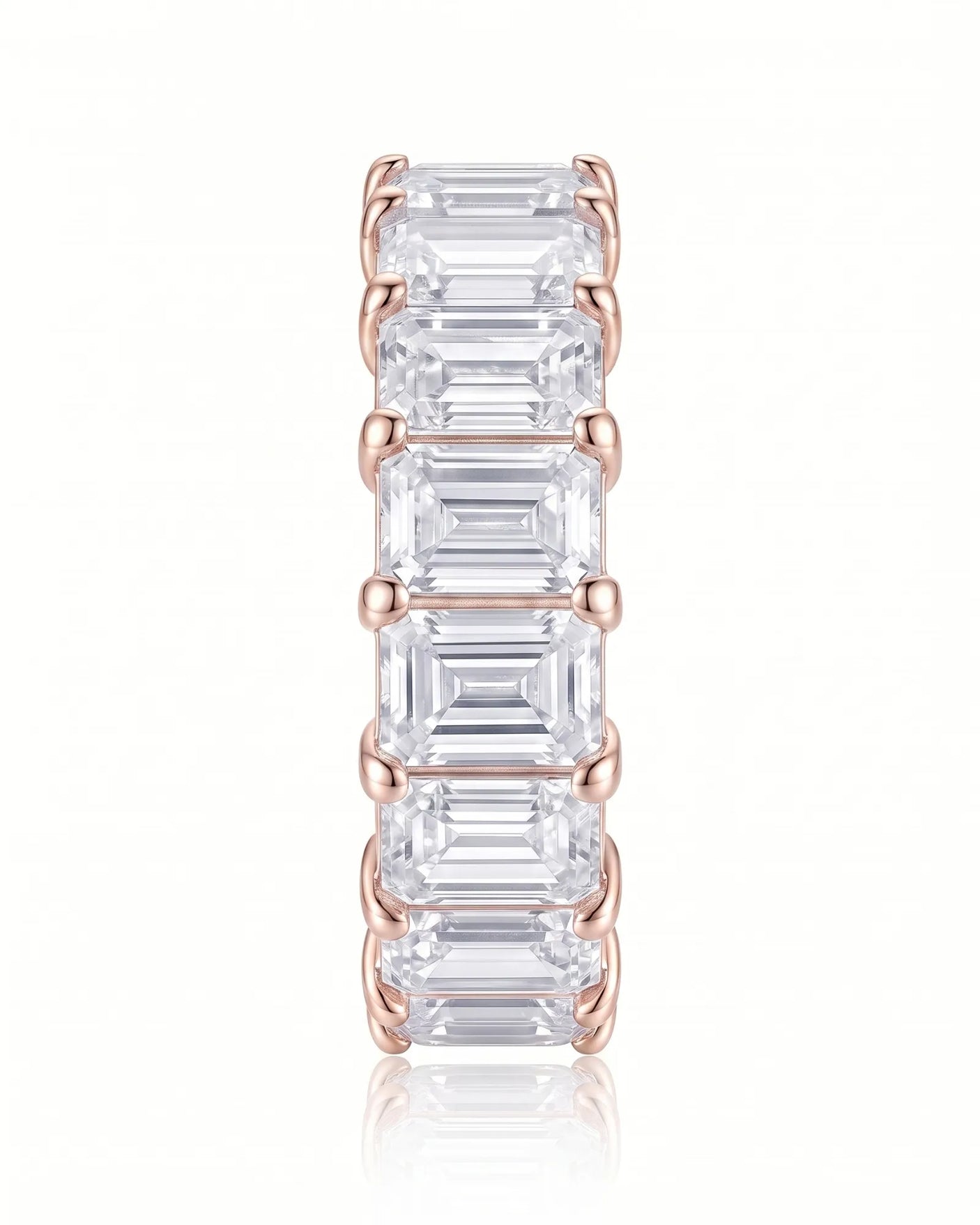 Emerald Cut Eternity Band in White Gold