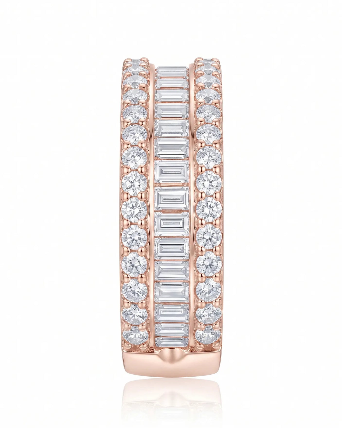 Rose Gold Eternity Band with Baguette and Round Diamonds