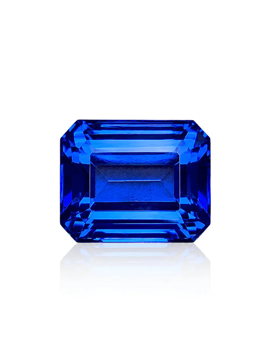 15.03 carats Natural Purplish-Blue Tanzanite emerald cut main view | SARATTI
