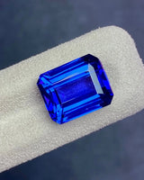 15.03 carats Natural Tanzanite octagonal emerald cut side profile | SARATTI