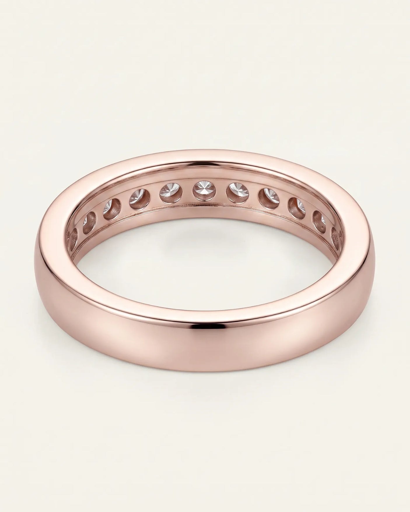 Channel Set Wedding Band in White Gold