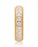 Two Tone Wedding Band Women's with Diamonds
