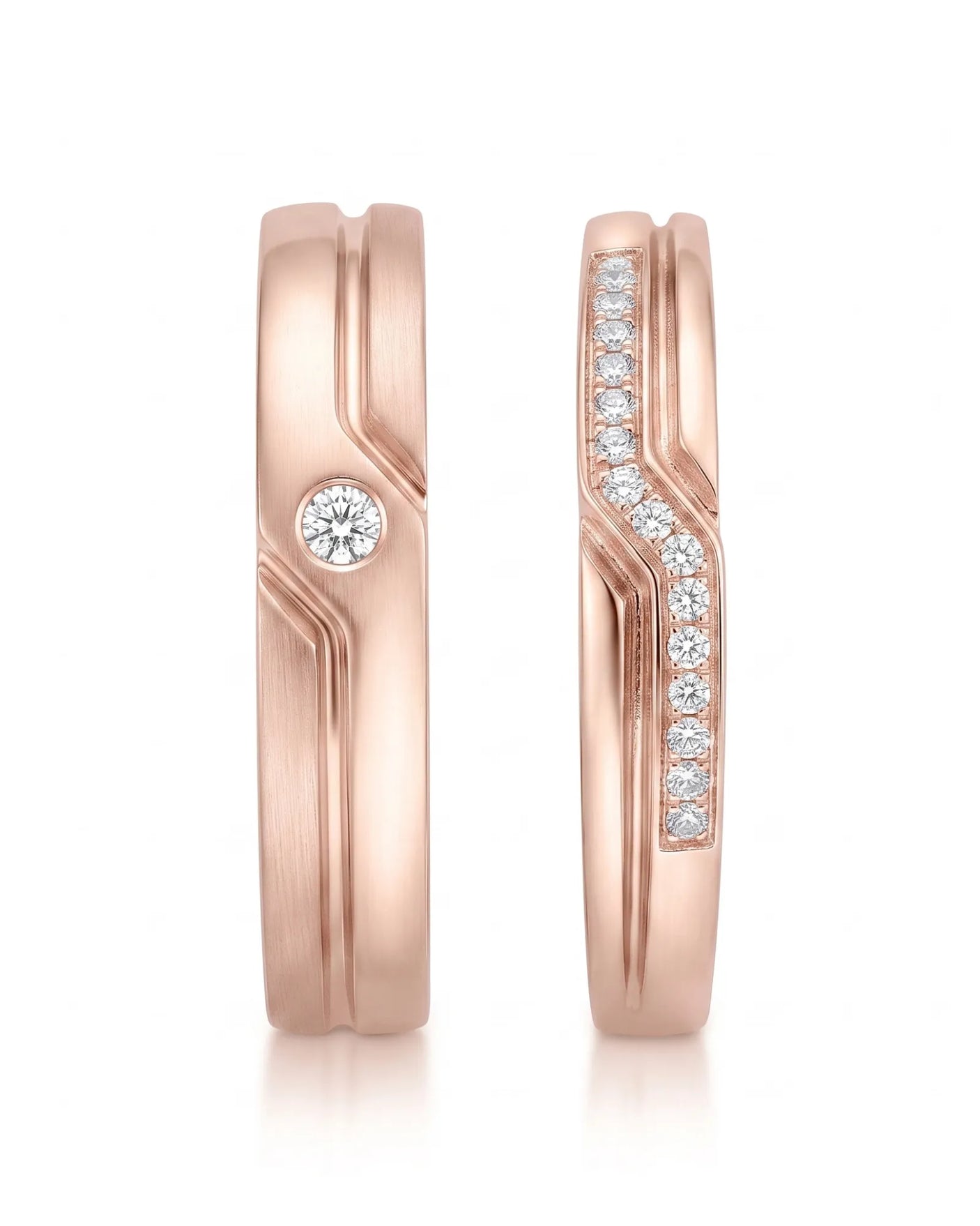 Channel Set Diamond Band Wedding Set