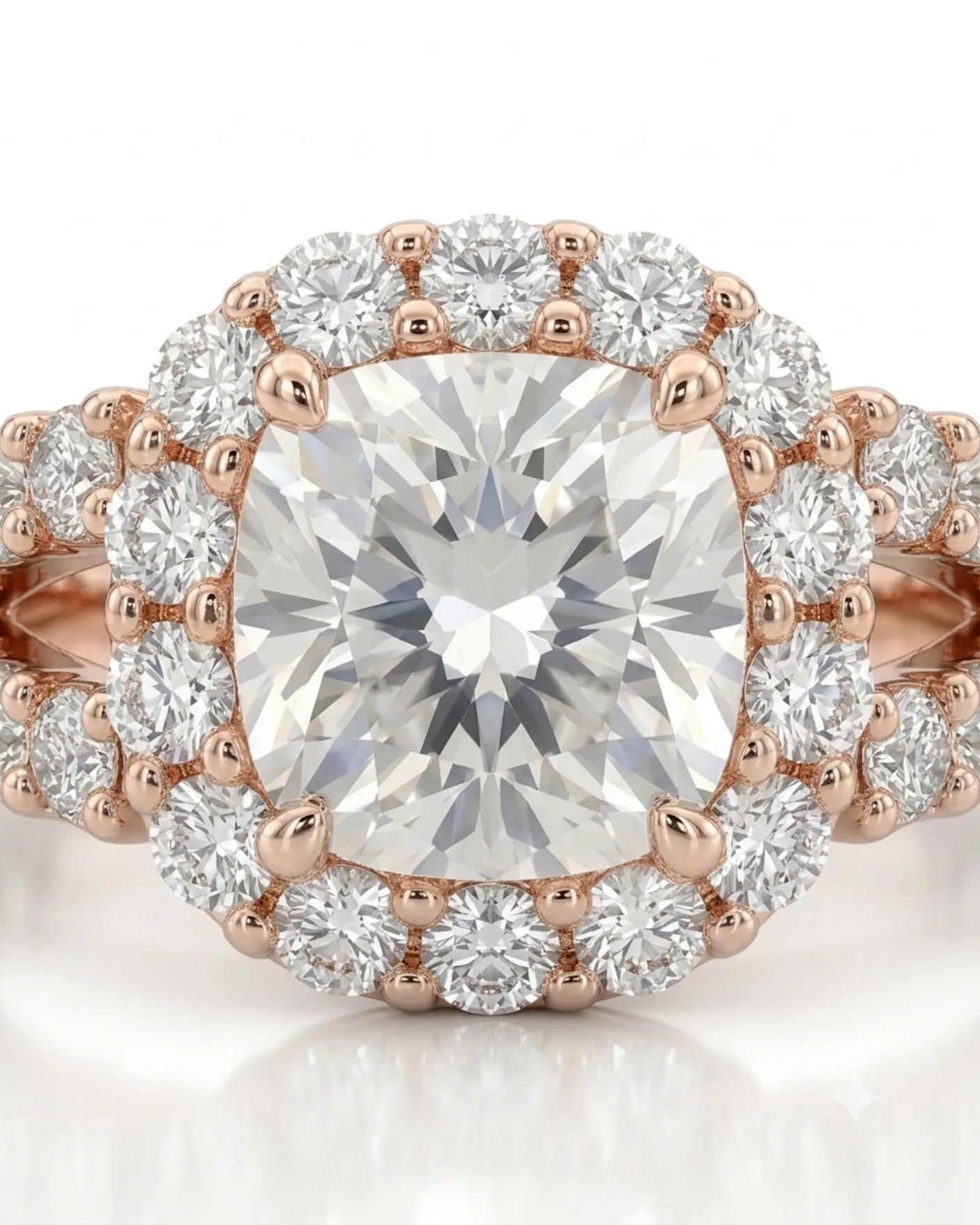 Erica • 2-carat Cushion Moissanite Ring in White Gold