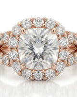 Erica • 2-carat Cushion Moissanite Ring in White Gold