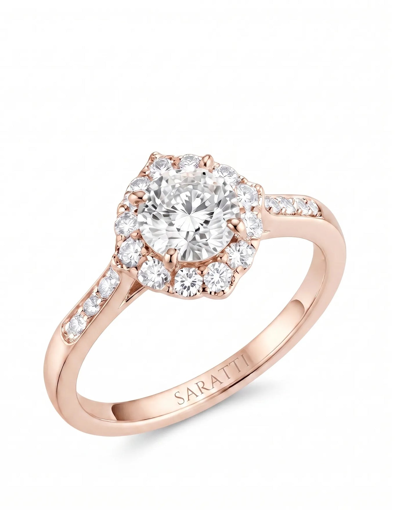 Alaya – Heavenly Harmony Natural Round Diamond Halo Engagement Ring