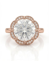 AYALA • 4 carat Moissanite Ring in White Gold with Halo